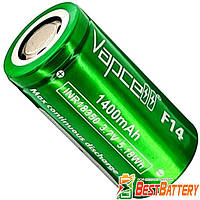 Аккумулятор 18350 Vapcell F14 1400 mAh 3.7В 3A Li-Ion INR. Без защиты, плоский плюс.