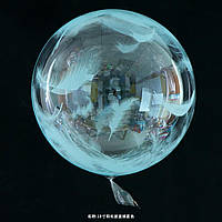 Кулька Bubbles Баблс 18" блакитні пір'я Китай