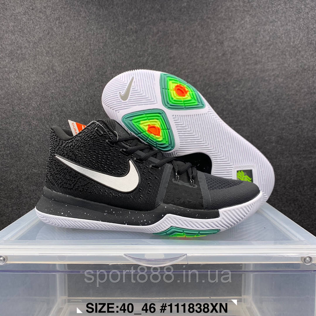 Eur36-46 Nike Kyrie 3 Black Ice Ірвінг чорні баскетбольні чоловічі кросівки