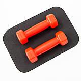 Гантелі для фітнесу пластикові цільні (нерозбірні) + килимок OSPORT Lite 2шт по 0,5 кг (OF-0213) Червоний, фото 2