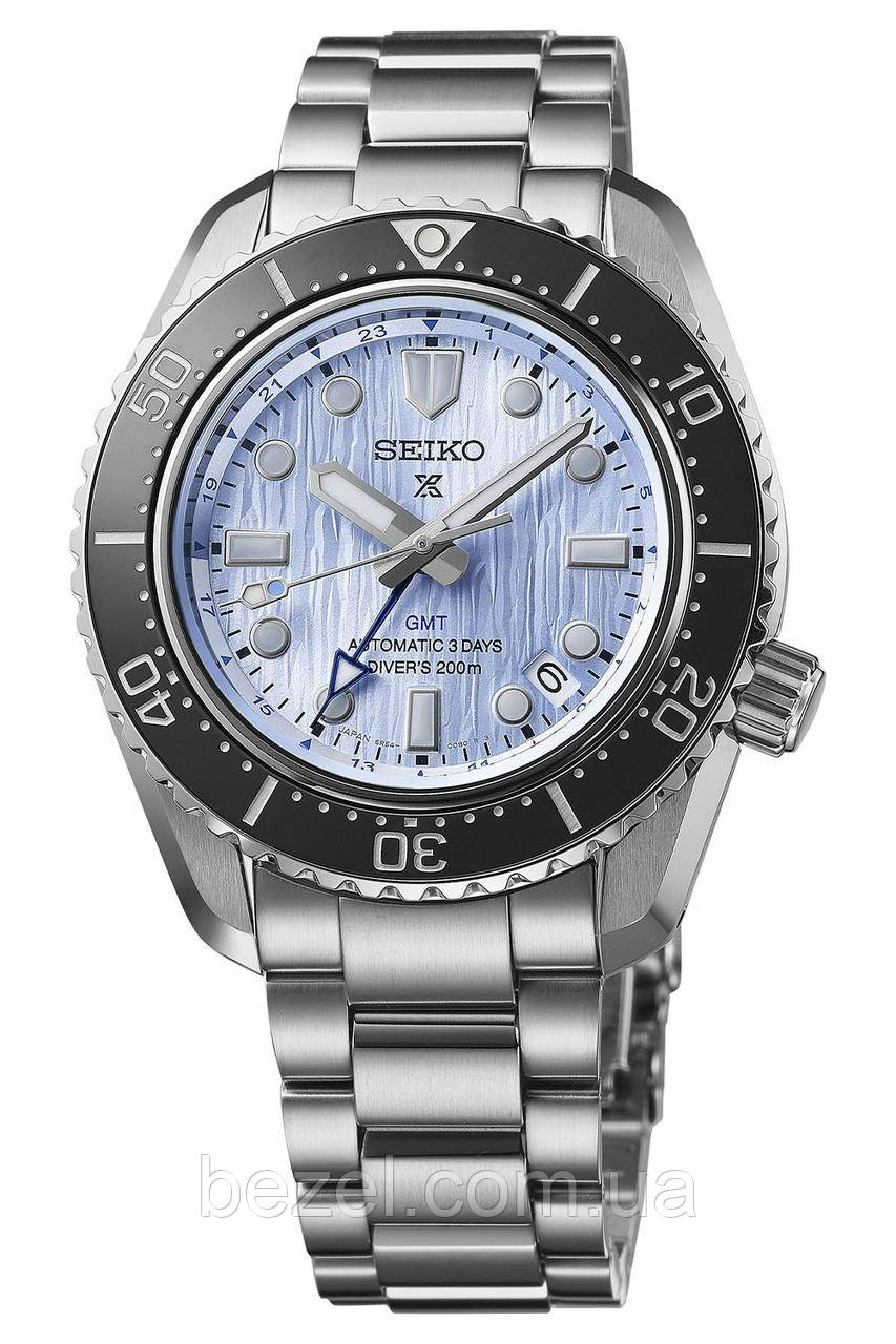 Чоловічий годинник Seiko SPB385J1 SBEJ013 Mechanical Prospex Diver GMT (Save the Ocean Ice Blue)