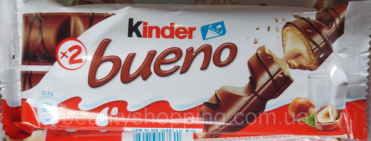 Kinder Bueno батончик вафельний з молочно-горіховою начинкою 2 штуки (43g) Німеччина