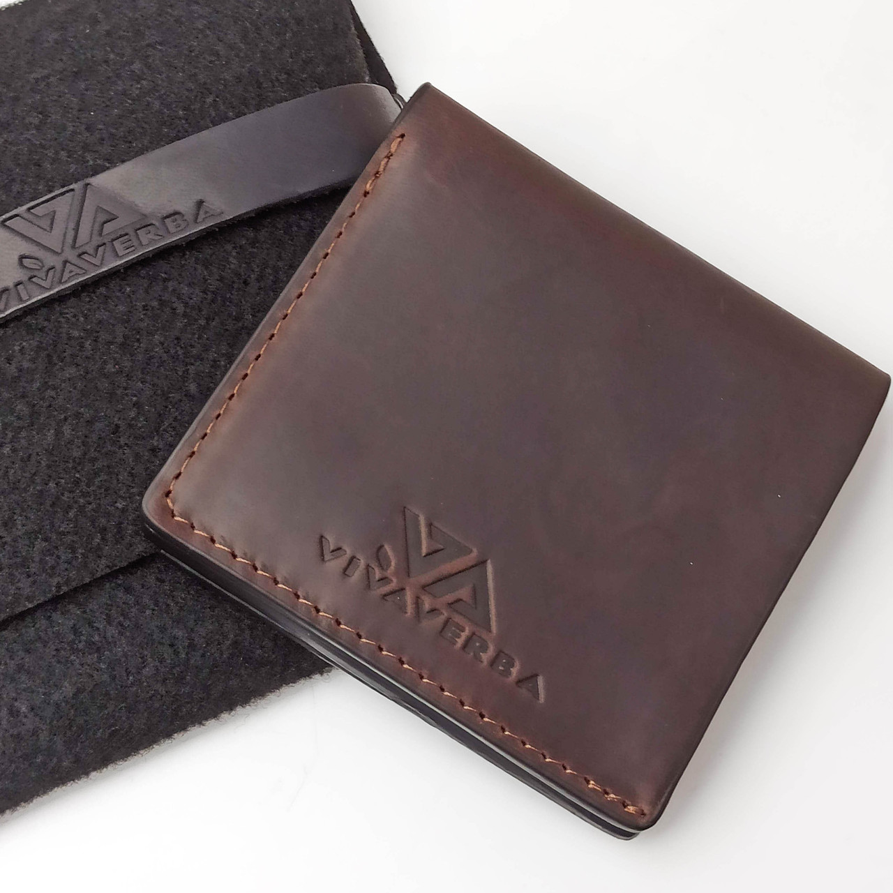 Стильний чоловічий гаманець коричневий Арт.5371/20 ViVerba Verba (Україна), фото 1