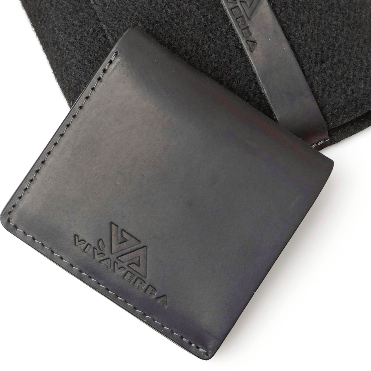 Чоловічий гаманець натуральна шкіра чорний Арт.5371/10 ViVerba Verba (Україна)