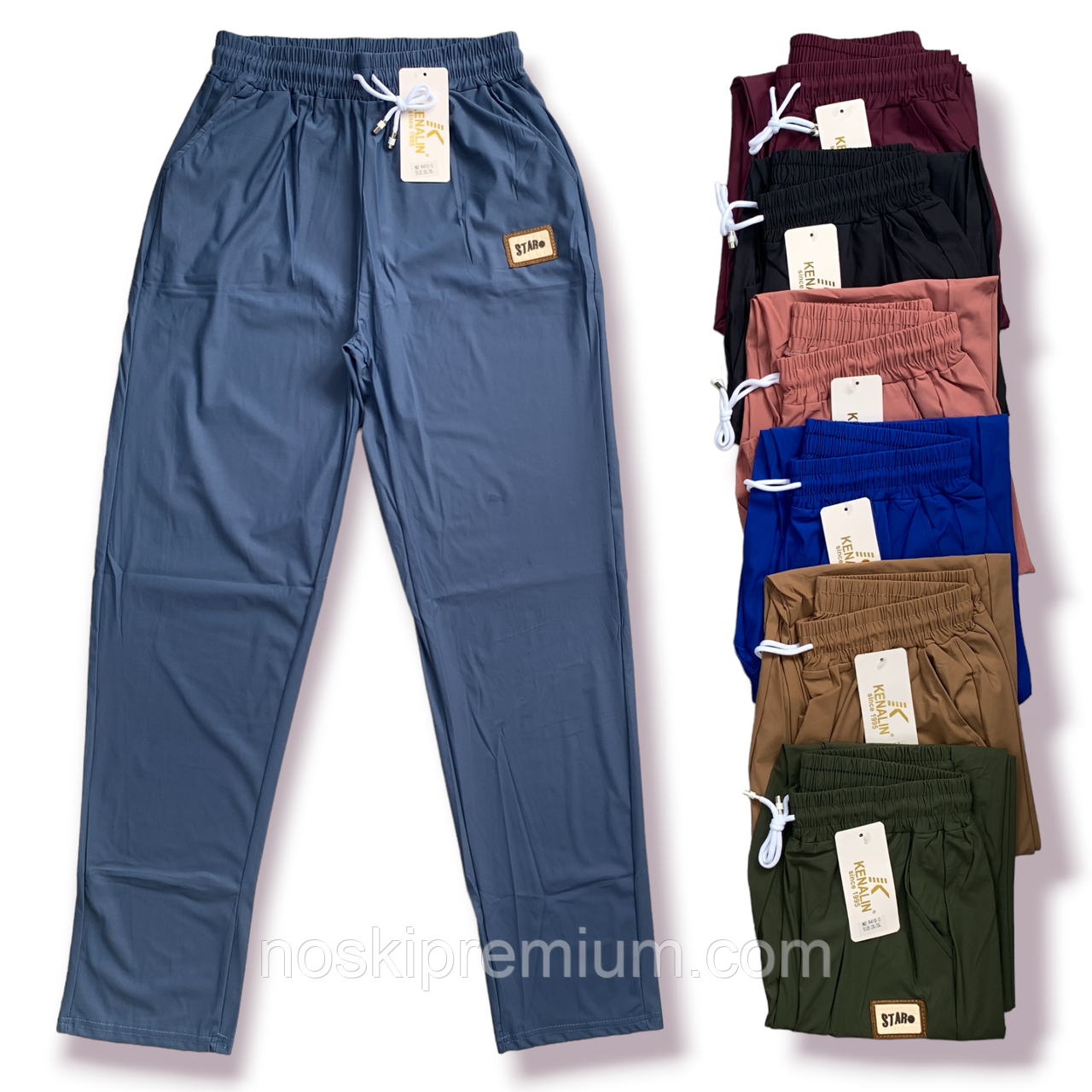 Штани жіночі плащівка кольорові Kenalin, розмір 5XL-6XL, асорті, 9410-3, фото 1