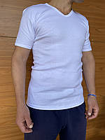 Мужская футболка с V образным вырезом 4051 Белый, L "SOI"