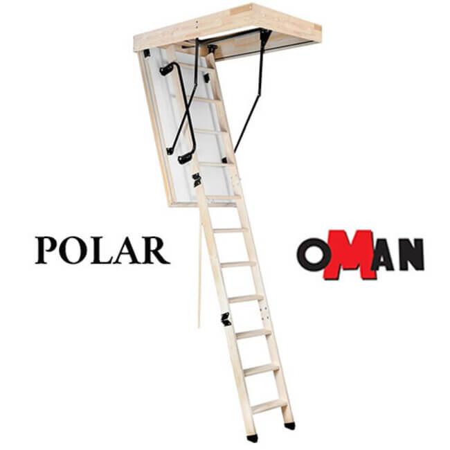 Люк з драбиною на горище Oman Polar (H 280 см) 120 х 70, фото 1