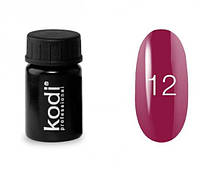Кольорова гель фарба для дизайну нігтів Kodi Professional №12 темно малиновий, 4мл (старий дизайн)