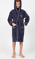 Детский халат для мальчика Nusa хлопок/бамбук, 11-12 лет, на рост 146-152, Цвета: джинс