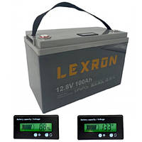 Аккумулятор для солнечных электростанций Lexron LiFePO4 12V 100Ah литий железо фосфатный АКБ 12В 100Ач с BMS