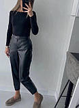 Жіночі штани батал екошкіра 50-52,54-56 мокко, чорний, фото 2