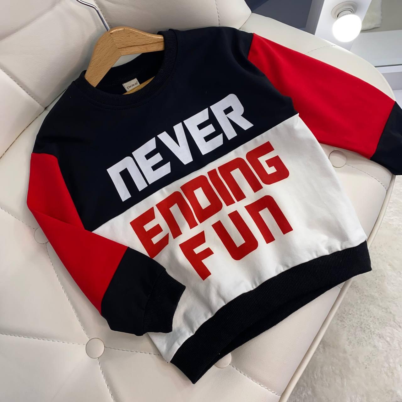 Кофта світшот для хлопчика "NEVER" Чорна 29601 47, Черный, Мальчик, Весна Лето, 116