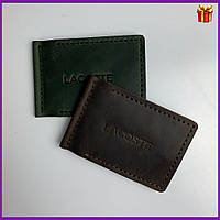 Зажим для купюр Lacoste коричневый зеленый Мужской кошелек черный Мужской зажим для купюр Ручной работы