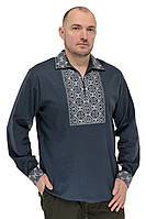 Мужская сорочка вышиванка (цвет серый)