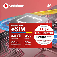 Виртуальная eSIM Vodafone (Стартовый тариф SuperNetPro)