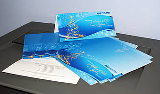 Вітальні листівки "Золота ялинка" з Вашим логотипом