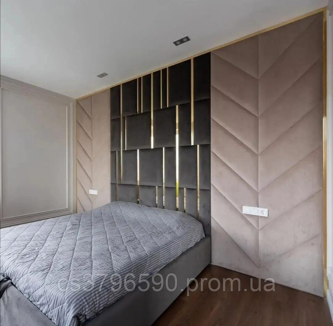Ягкая стеновая панель металлическими вставками (ID#1787392209), цена ...