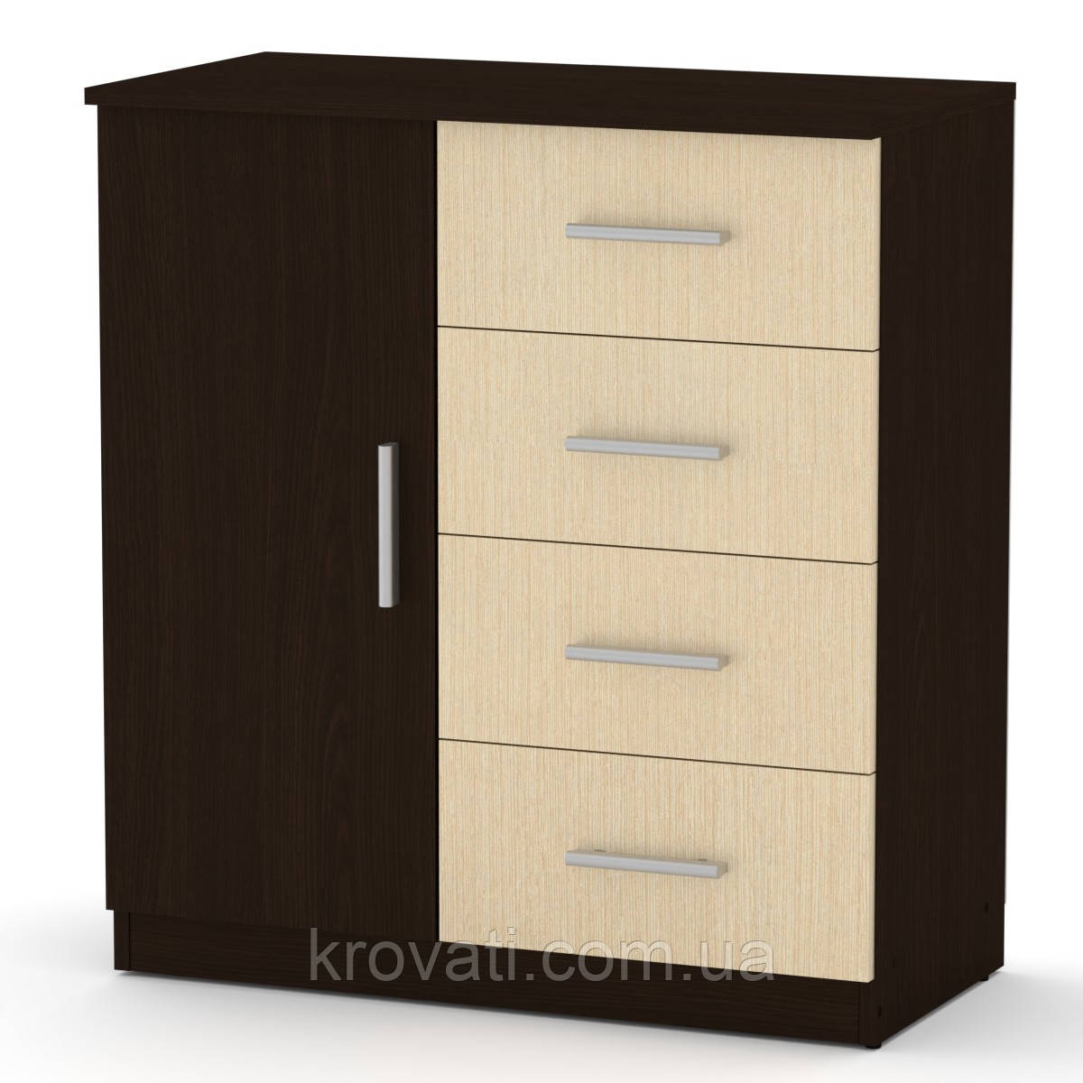 Комод  Компаніт 4+1А, Венге комбі