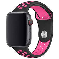 Ремешок Apple Watch 42 / 44 / 45mm Black + Pink (SPORT)