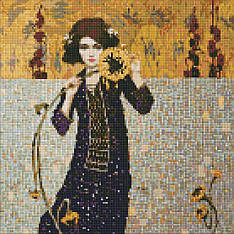 Алмазна мозаїка Дівчина з соняшником 40х40 см Ідейка (AMO7383)