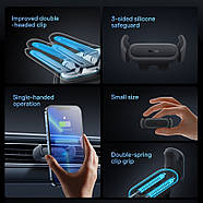 Тримач для телефона автомобільний в дефлектор BASEUS Steel Cannon 2 Air Outlet Version (чорний), фото 6