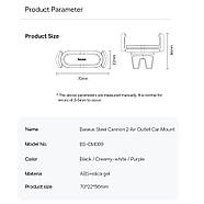 Тримач для телефона автомобільний в дефлектор BASEUS Steel Cannon 2 Air Outlet Version (чорний), фото 9