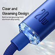 Кабель для швидкої зарядки Type-C на Lightning PD 20W Baseus Crystal Shine Series 2м (синій), фото 7