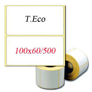 Термоетикетки 100х60 мм, в рулоні 500 шт, 100*60, т.еco.Знижки при замовленні від 5 рул. Купити у виробника оптом та в роздріб