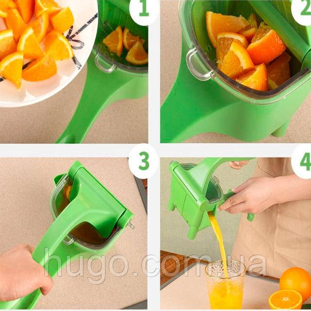 Ручная соковыжималка для фруктов с зажимом Зеленая, Hand Juicer ...