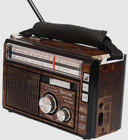 Радіоприймач з USB/SD і LED-ліхтариком Golon RX-381 Коричневий