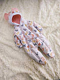 Демісезонний конверт + комбінезон для новонароджених дівчаток, принт метелики, фото 4