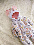 Демісезонний конверт + комбінезон для новонароджених дівчаток, принт метелики, фото 5