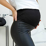 Шкіряні демісезонні легінси для вагітних S Koln Lullababe Чорний, фото 7