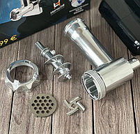 Електрична шнекова м'ясорубка henschll hs-0033 2500 Вт із насадками для домашніх ковбас, фото 6