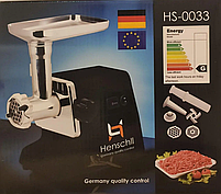 Електрична шнекова м'ясорубка henschll hs-0033 2500 Вт із насадками для домашніх ковбас, фото 7