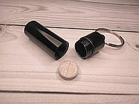 Футляр брелок металлический органайзер-таблетница для хранения Черный