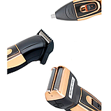 Машинка для стриження волосся/тример Pro Gemei GM-595 3в1 електробритва акумуляторна, фото 4