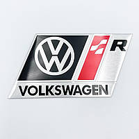 Эмблема шильдик стикер Volkswagen (Фольсваген) R-line Хром черно-красный