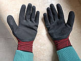 Рукавички робочі міцні трикотажні бордові з гумовим покриттям WERK захисні 10 клас, фото 5