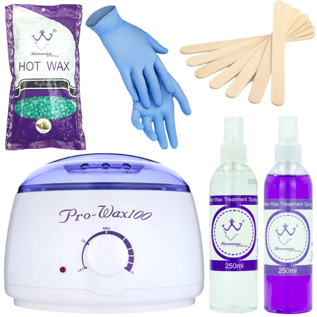 Стартовий набір для депіляції з воскоплавом Pro Wax 100, воском (500 гр) та засобами після депіляції, №5