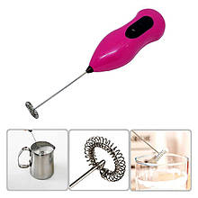 Портативний капучинатор-спінювач для вершків і молока CappucinoMaker MS-3089 малиновий