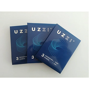 Презервативи UZZI гладкі з великою кількістю мастила  3 шт. у конверті