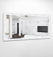 Зеркало настенное с фацетом Марта B06-F в пластиковой белой раме прямоугольное 900х500 мм (БЦ-стол ТМ)