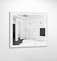 Зеркало настенное с фацетом Марта B06-F в пластиковой белой раме квадратное 600х600 мм (БЦ-стол ТМ)