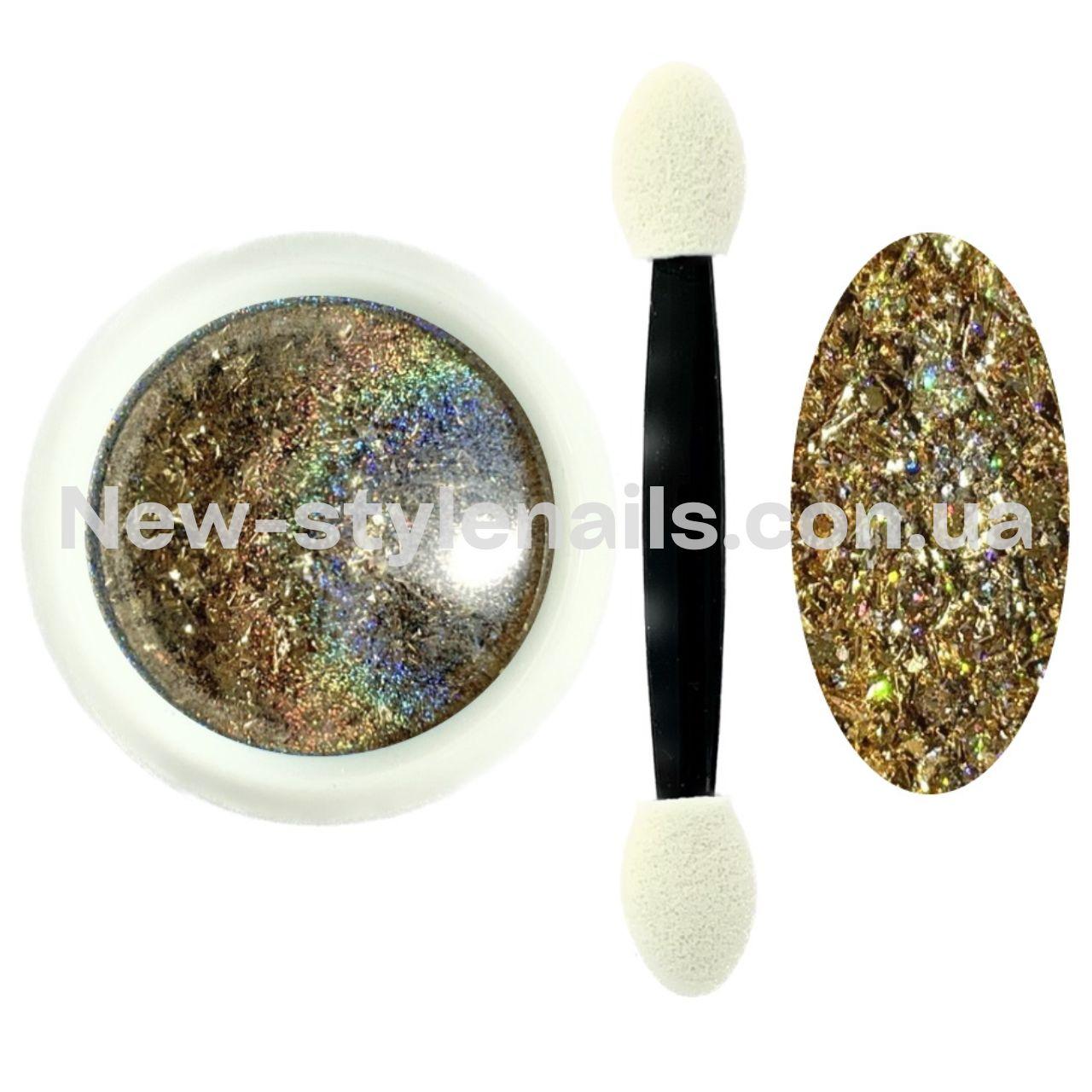 Новинка!Втирка для дизайну нігтів цукровий корал, №04 (золото), фото 1