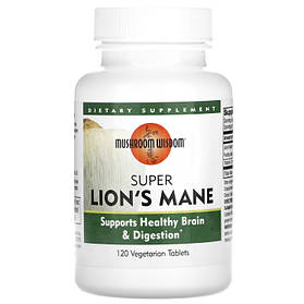 Супер їжовик гребінчастий (Super Lion's Mane) Mushroom Wisdom 120 вегетаріанських таблеток