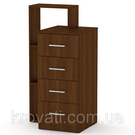 Комод на 4 ящики з полицями Компаніт 4-1 Л, Горіх екко, фото 1