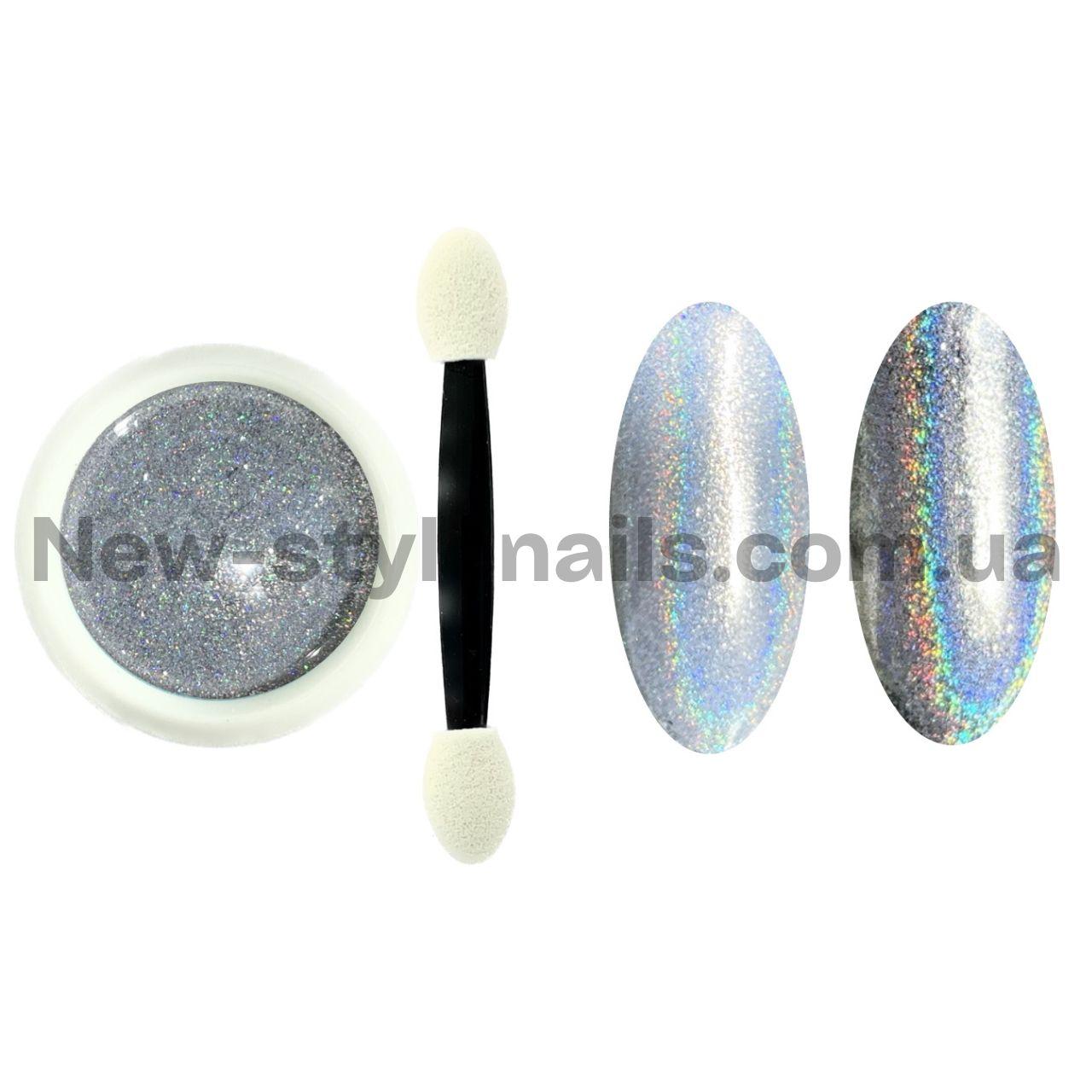Новинка!Втирка для дизайну нігтів,голограма(середній помел) 1-колір