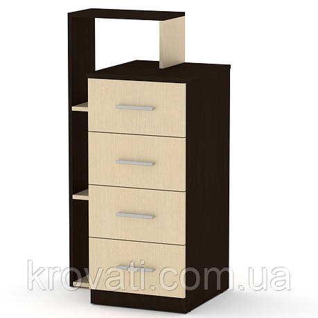 Комод на 4 ящики з полицями Компаніт 4-1 Л, Венге комбі, фото 1