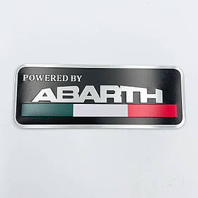 Металевий шильдик емблема Powered by Abarth (Фіат) чорний